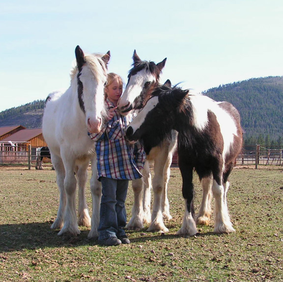 Snow, Daughter Jackie, Orion, and Sapphire